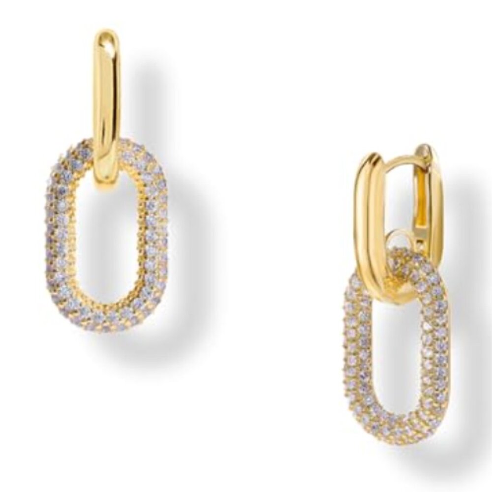 14k Gold Plated Ball U Shape Earrings